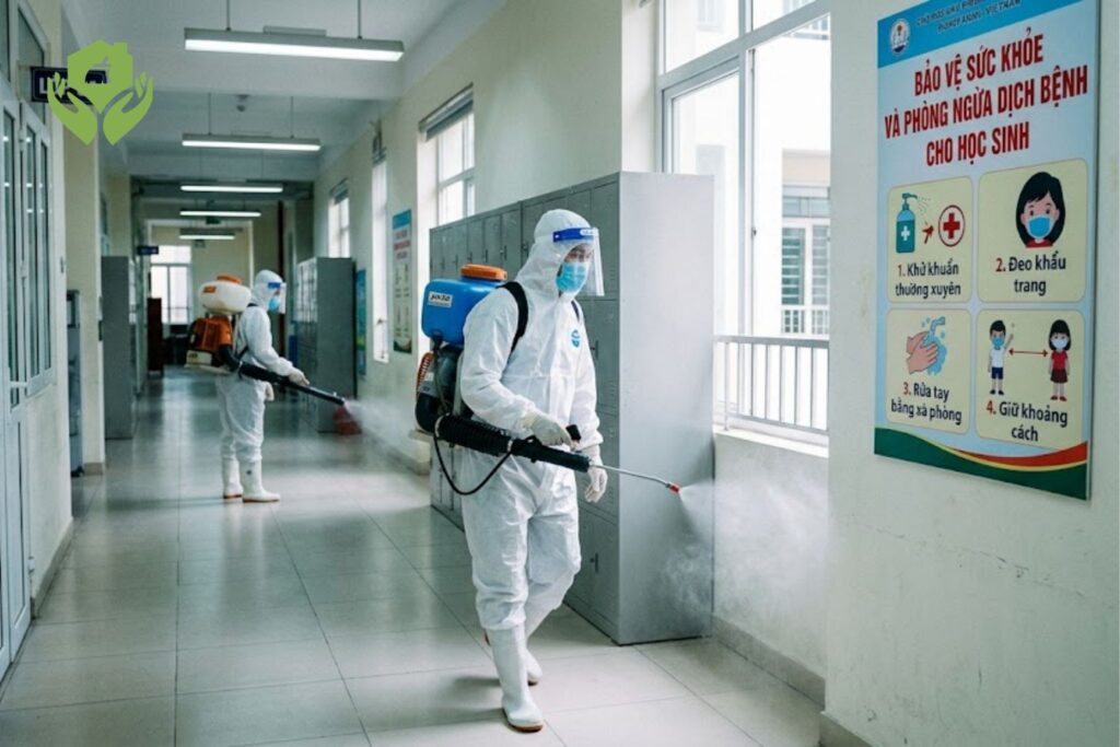Môi trường học tập sạch khuẩn giúp bảo vệ sức khỏe học sinh