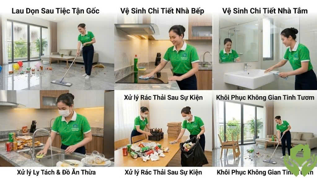 Dịch Vụ Dọn Nhà Sau Sự Kiện – Tiệc Vui Xong, Nhà Sạch Ngay Không Lo Mệt