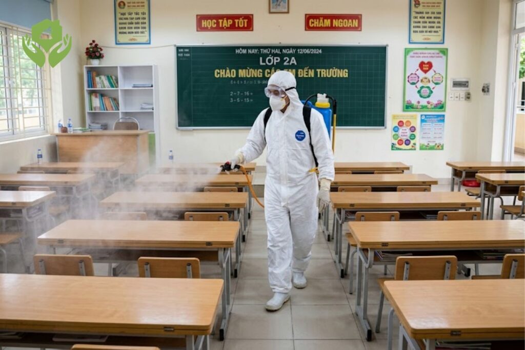 Những khu vực cần phun khử khuẩn trong trường học thường xuyên