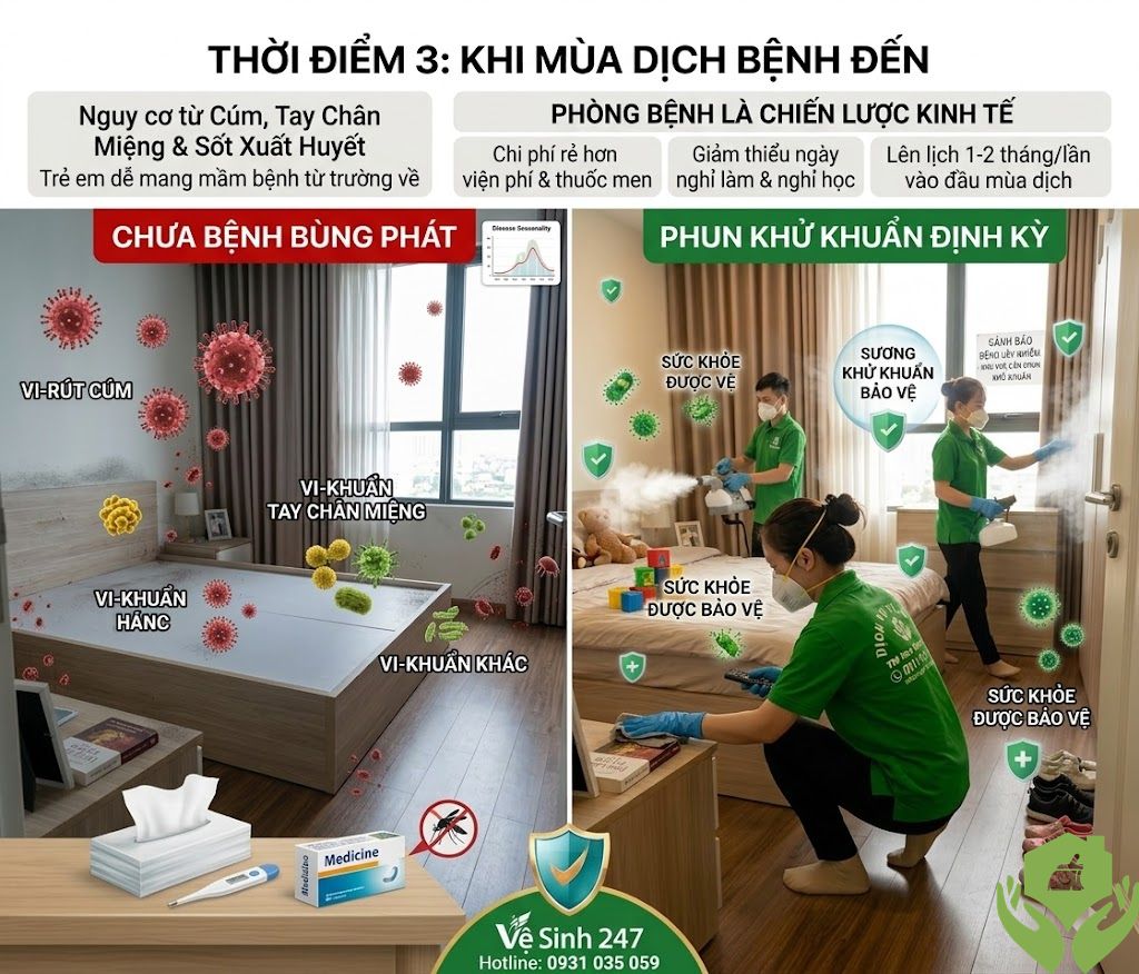Top 5 Thời Điểm Vàng Nên Phun Khử Khuẩn Nhà – Đừng Để Quá Muộn!