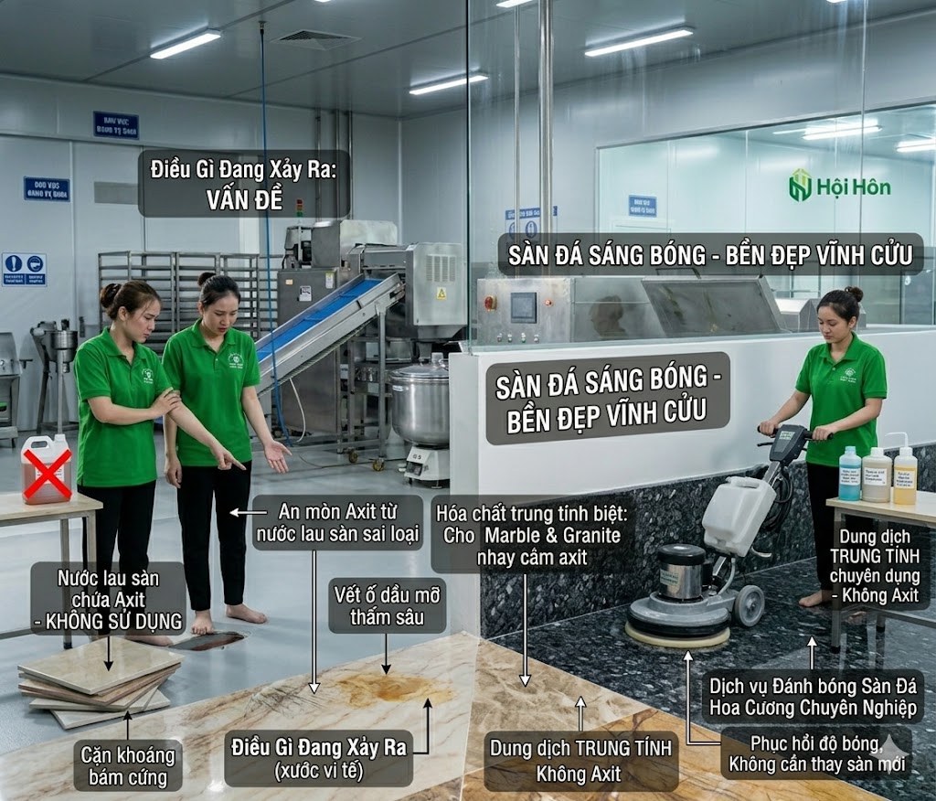 Đánh Bóng Sàn Đá Hoa Cương – Khi Ngôi Nhà Của Bạn Xứng Đáng Lấy Lại Ánh Sáng Ngày Đầu